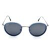 Amangasette - Blue Maple Wood Sunglasses - Monttuck Handcrafted blue maple wood round sunglasses with polarized UV400 lenses, Amangasette by Monttuck