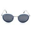 Handcrafted blue maple wood round sunglasses with polarized UV400 lenses, Amangasette by Monttuck