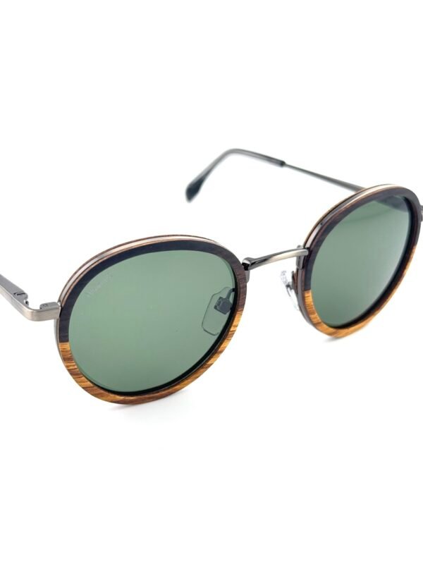 Sagaponack ebony kosso wood round sunglasses UV400 polarized Monttuck New York