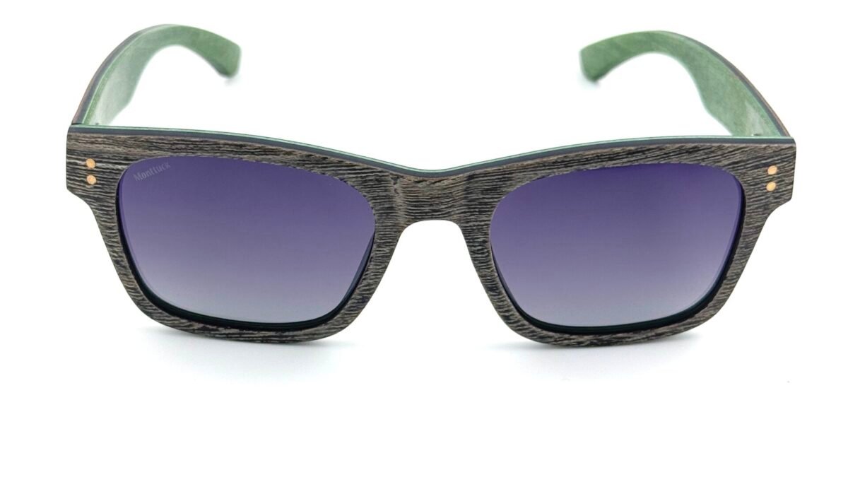 Handcrafted wenge wood square sunglasses with polarized UV400 gradient lenses, Wainscott by Monttuck