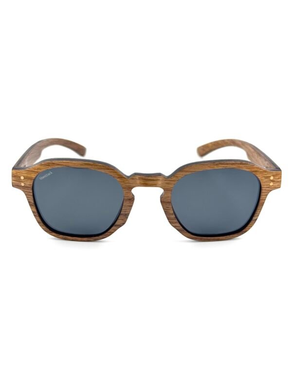 Sag Harbor - Walnut Wood Sunglasses - Monttuck Handcrafted walnut wood square sunglasses with polarized UV400 lenses and carbon fiber temples, Sag Harbor by Monttuck