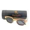 Handcrafted walnut wood square sunglasses with polarized UV400 lenses and carbon fiber temples, Sag Harbor by Monttuck
