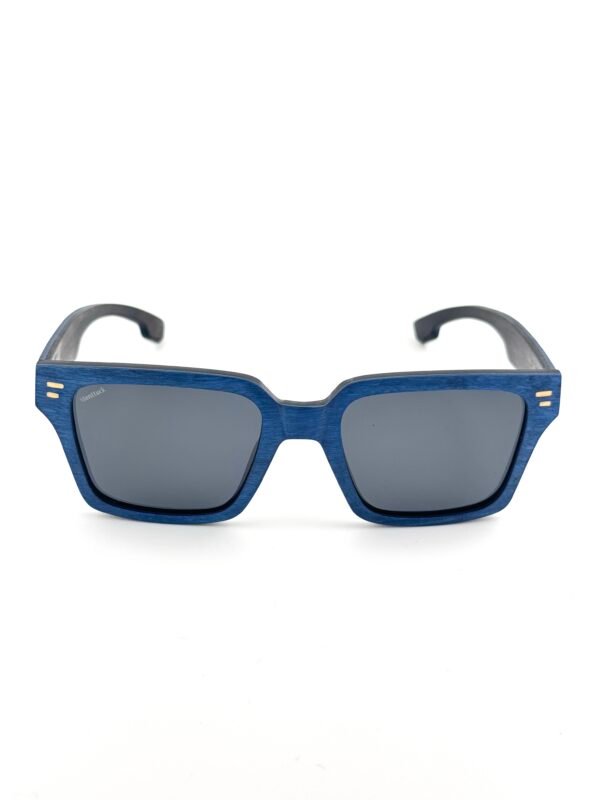 Montauk - Blue Maple Wood Sunglasses - Monttuck Handcrafted blue maple wood square sunglasses with polarized UV400 lenses and carbon fiber temples, Montauk by Monttuck