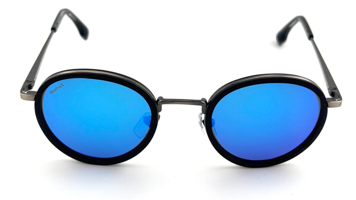 Atlantic - Blue Revo Polarized Sunglasses - Monttuck Handcrafted wood sunglasses with blue revo polarized lenses and anti-seawater coating, Atlantic by Monttuck