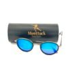 Handcrafted wood sunglasses with blue revo polarized lenses and anti-seawater coating, Atlantic by Monttuck