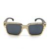 Zebra Sands - Zebrawood Sunglasses - Monttuck Handcrafted zebrawood square sunglasses with polarized UV400 lenses and carbon fiber temples, Zebra Sands by Monttuck