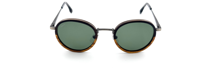 Sagaponack ebony kosso wood round sunglasses UV400 polarized Monttuck New York